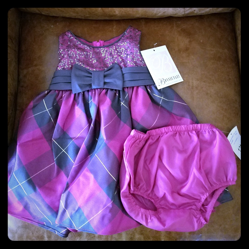 Bonnie Baby Purple dress with bloomers